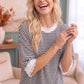 Stripe It Right Lace Trim Top