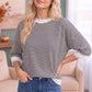 Stripe It Right Lace Trim Top
