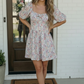 Garden Party Dreams Floral Puff Sleeve Mini Dress