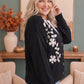 Off the Vine Black Floral Embroidered Cardigan