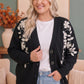 Off the Vine Black Floral Embroidered Cardigan