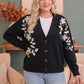 Off the Vine Black Floral Embroidered Cardigan