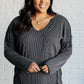 Easy Feels Ribbed Top in Charcoal