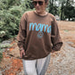 PREORDER: MAMA smiley blue puff- brown sweatshirt // ships in 1-2 weeks