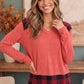 Plaid Patch Pullover in Coral