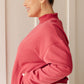 Mock Neck Pullover in Cranberry