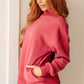 Mock Neck Pullover in Cranberry