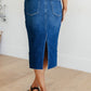 High Rise Denim Midi Skirt - Judy Blue