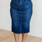 High Rise Denim Midi Skirt - Judy Blue