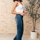 High Rise Tummy Control Frayed Hem Flare Jeans - Judy Blue