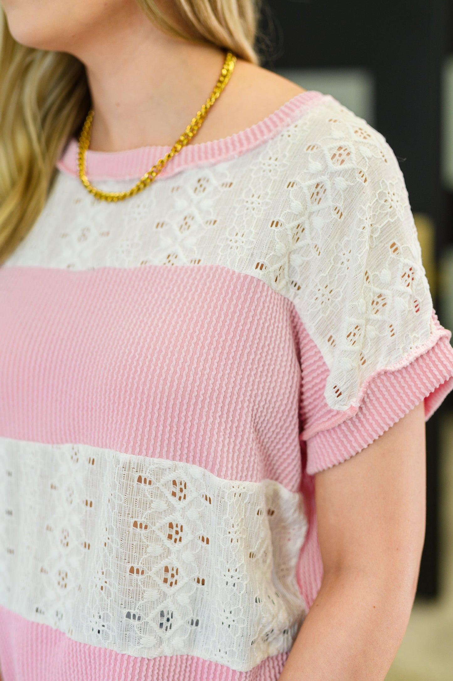 Gia Ribbed Top in Pink