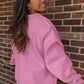 SHIPS FREE TODAY // WWJD Mixed Pattern Embroidered Mock Neck Sweatshirt - Pink OR Brown