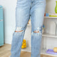 Rose High Rise 90's Straight Jeans in Light Wash - Judy Blue