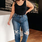Rose High Rise 90's Straight Jeans in Dark Wash - Judy Blue
