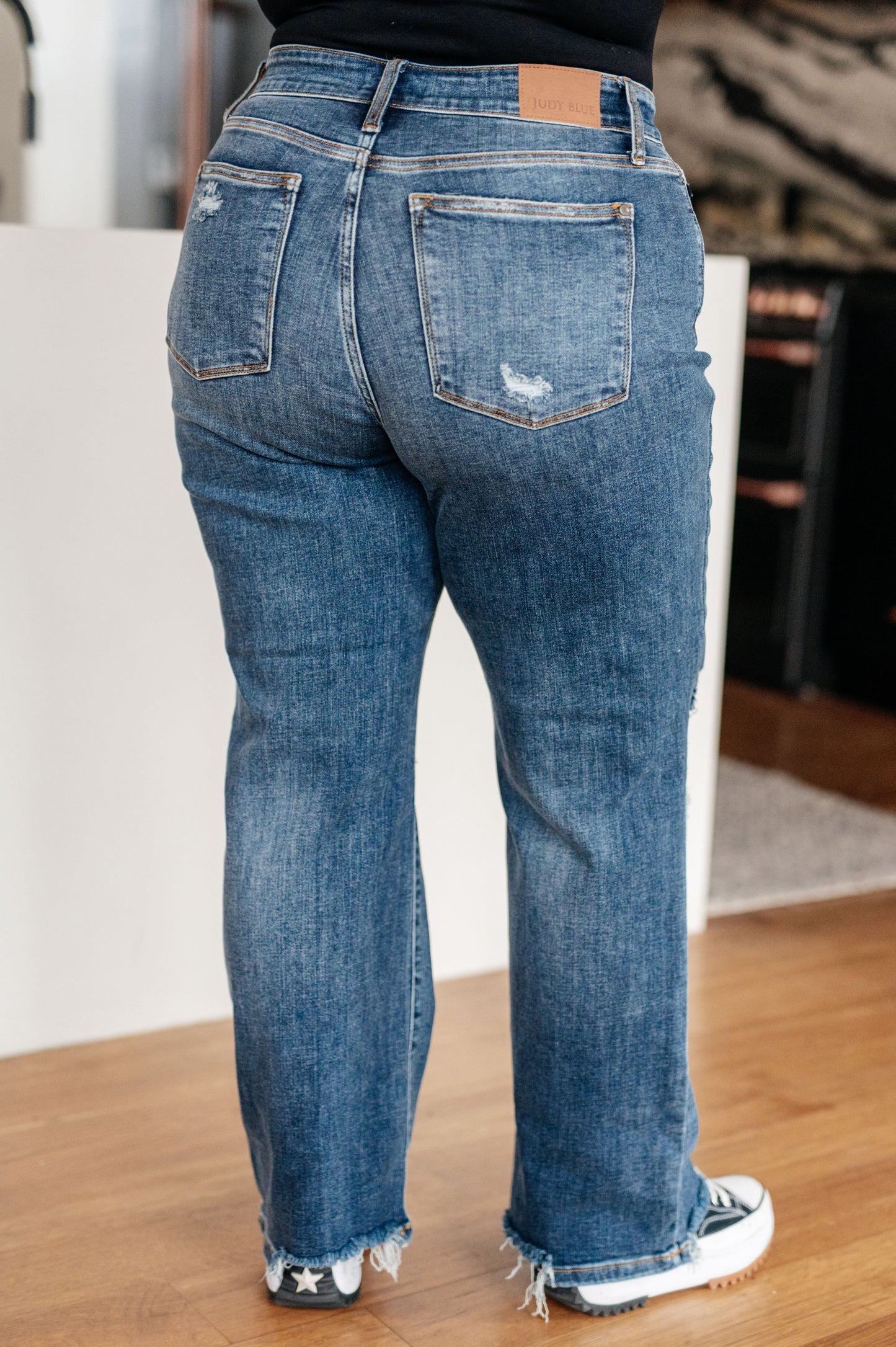 Rose High Rise 90's Straight Jeans in Dark Wash - Judy Blue