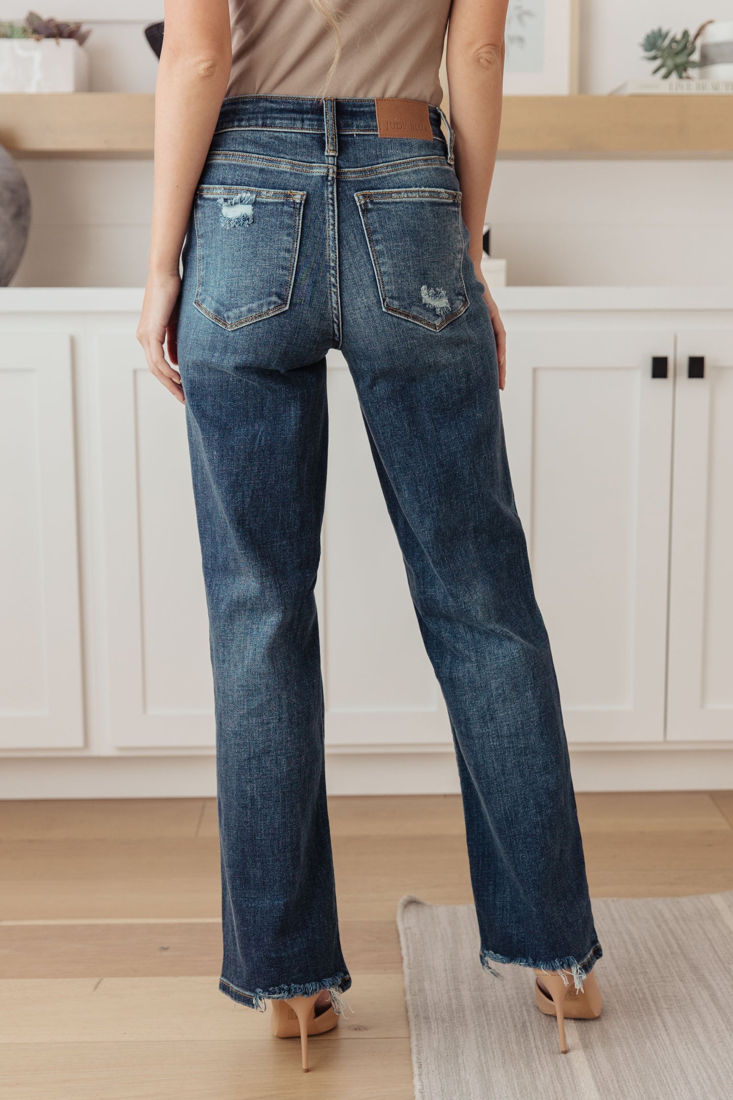 Rose High Rise 90's Straight Jeans in Dark Wash - Judy Blue
