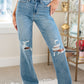 Rose High Rise 90's Straight Jeans in Light Wash - Judy Blue