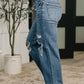 High Waist Rigid Magic l Straight Destructed + Adjustable Denim - Judy Blue