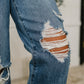 High Waist Rigid Magic l Straight Destructed + Adjustable Denim - Judy Blue