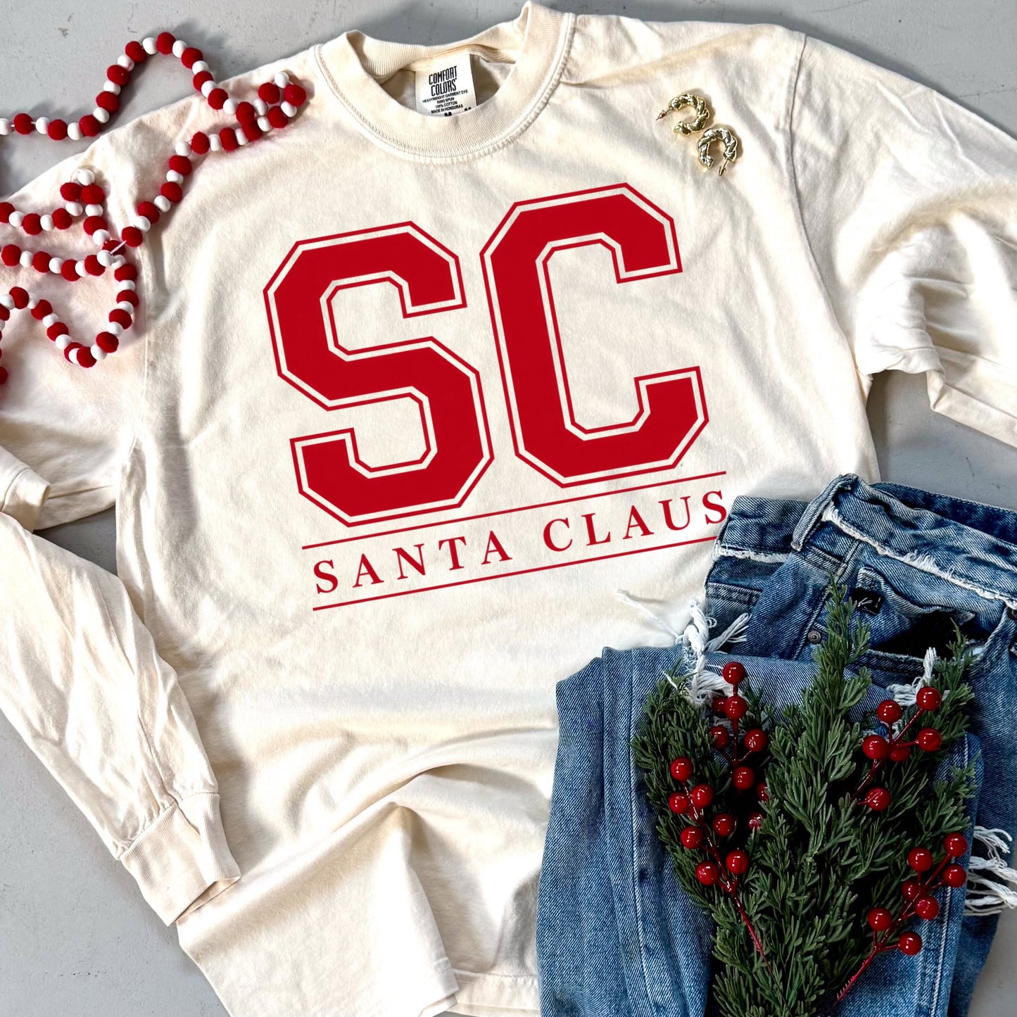 FLASH DEAL // PREORDER: SC Santa Claus Tee, Long Sleeve, or Sweatshirt // ships in about 2 weeks