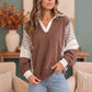 Back to School Color Block Pullover in Mocha