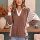 Back to School Color Block Pullover in Mocha