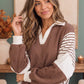 Back to School Color Block Pullover in Mocha