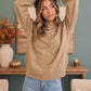 Gilded Warmth Sequin Mock Neck Sweater