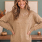 Gilded Warmth Sequin Mock Neck Sweater