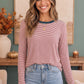 Stripe It Up Long Sleeve Tee in Red