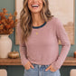 Stripe It Up Long Sleeve Tee in Red
