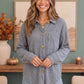 Dreamy Boyfriend Shacket in Slate Blue