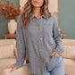 Dreamy Boyfriend Shacket in Slate Blue