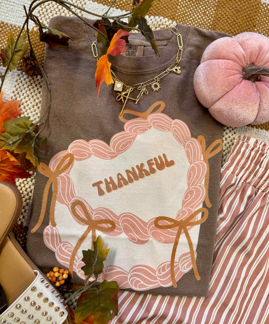 PREORDER: Thankful Bow Cake Tee OR Long Sleeve Tee / ships in 3-4 weeks