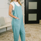 Totally Me Spaghetti Strap Jumpsuit Dusty Teal