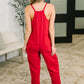 Totally Me Spaghetti Strap Jumpsuit Ruby