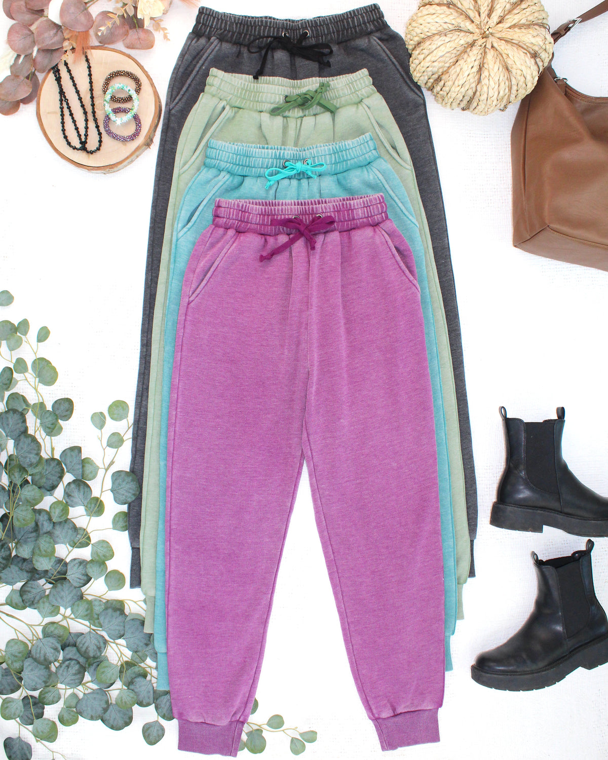 IN STOCK Vintage Wash Joggers - Black