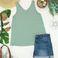 Vera V Neck Tank - Sage