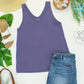 Vera V Neck Tank - Slate Purple