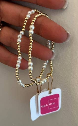 Gold Filled & Pearl Bracelet - Waterproof / Non-Tarnish