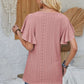 Amy Eyelet Flutter Sleeve Top