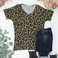 Chloe Cozy Top - Olive Animal Print