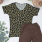 Chloe Cozy Top - Olive Animal Print