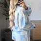 SHIPS FREE TODAY // Sky Blue Patchwork Floral Print Two Piece Set