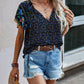 Zen Printed Tie Neck Blouse