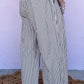 Black Stripe Wide Leg Casual Pants