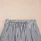 Black Stripe Wide Leg Casual Pants