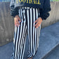PREORDER: Black and White Striped Wide Leg Pants // ships in 1-2 weeks