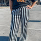 PREORDER: Black and White Striped Wide Leg Pants // ships in 1-2 weeks