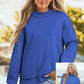 SHIPS FREE TODAY // Oversize Drop Shoulder Reversible Mock Neck Sweatshirt - MANY COLORS